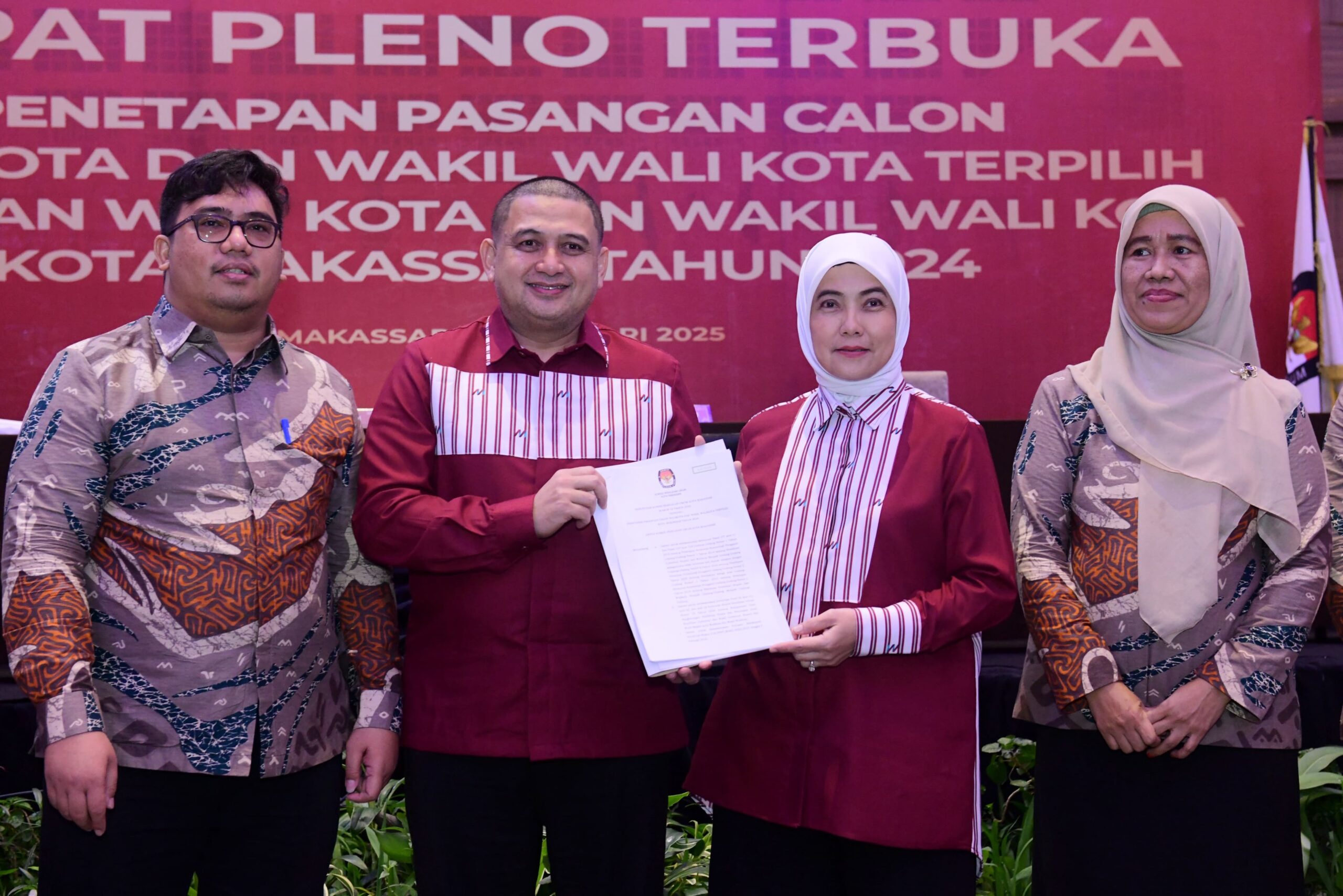 KPU Resmi Tetapkan Munafri- Aliyah Nahkoda Baru Kota Makassar