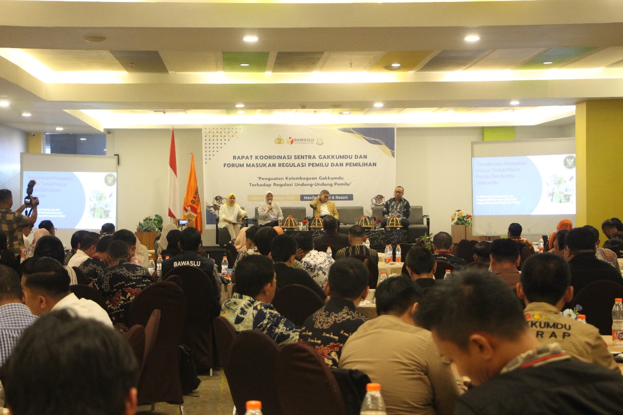 Bawaslu Sulsel Gelar Rakor Sentra Gakumdu Terhadap Regulasi Pemilu
