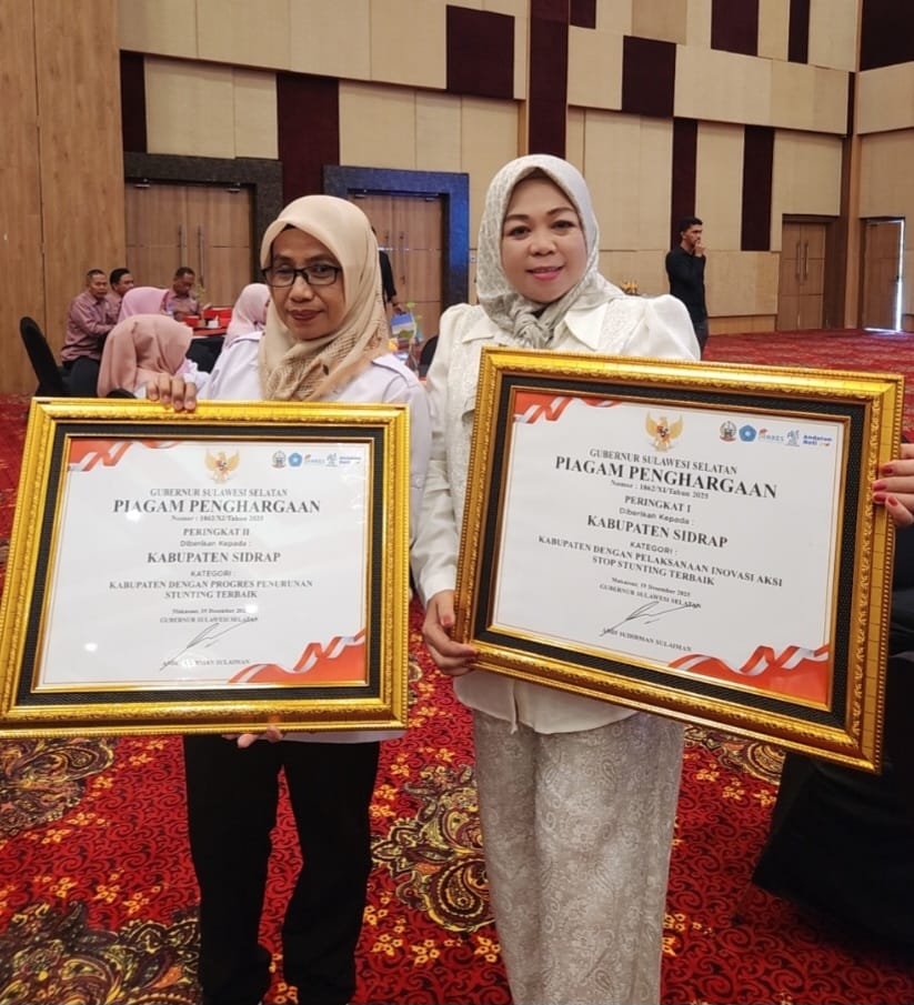 Sidrap Raih Dua Penghargaan Soal Penurunan Stunting