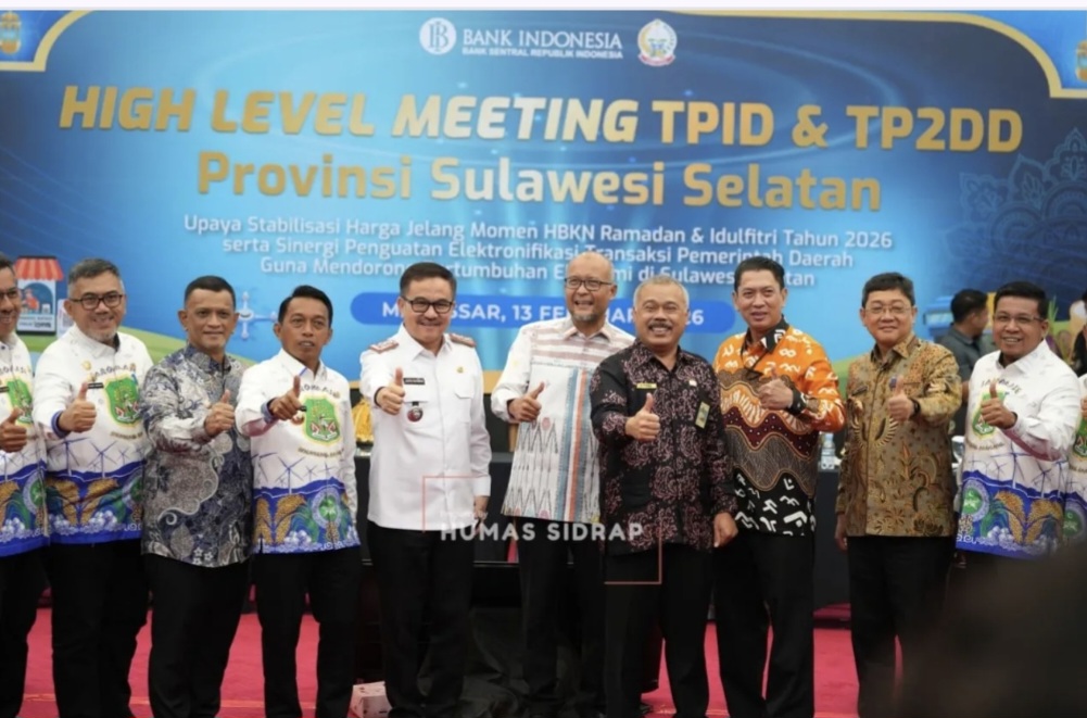 Perkuat Sinergi Pengendalian Inflasi, Sidrap Hadiri High Level Meeting TPID-TP2DD Sulsel