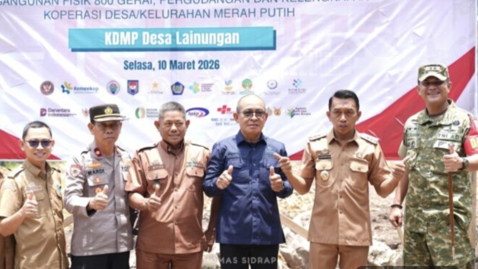 Peletakan Batu Pertama KDMP di Lainungan, Bupati Sidrap: Kita Ingin Setiap Poros Desa Punya Fasilitas Ekonomi