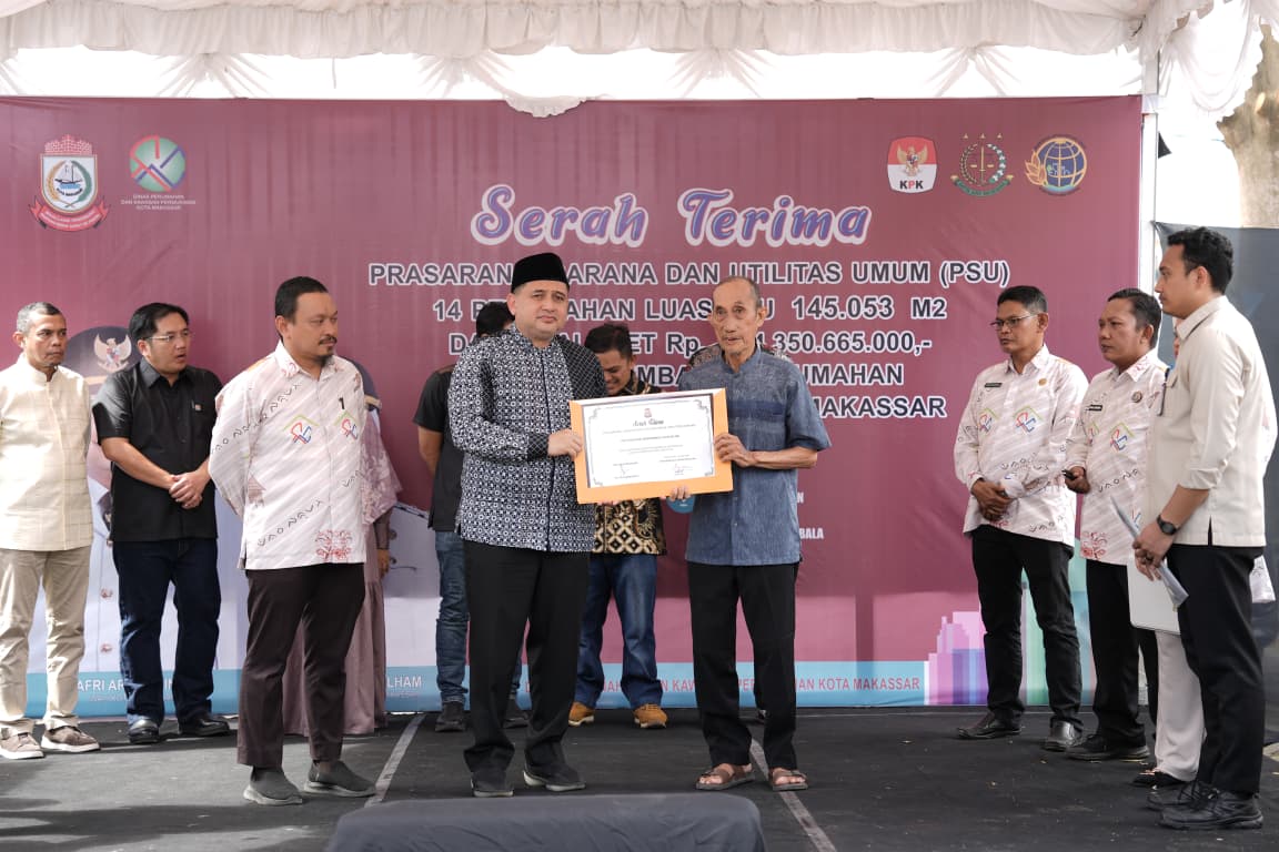 GMTD Resmi Serahkan PSU 7 Klaster di Tanjung Bunga ke Pemkot Makassar