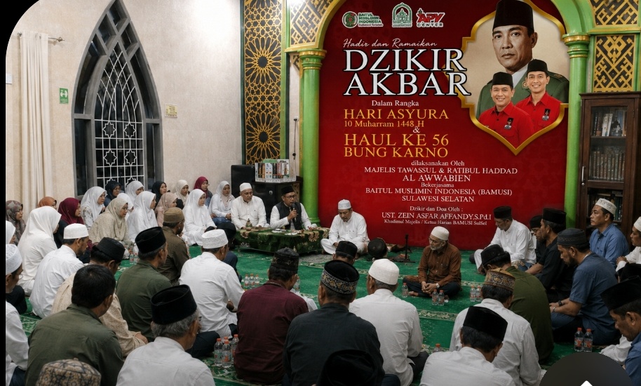 Khidmat, BAMUSI Sulawesi Selatan Gelar Zikir Kebangsaan Peringati Haul Bung Karno