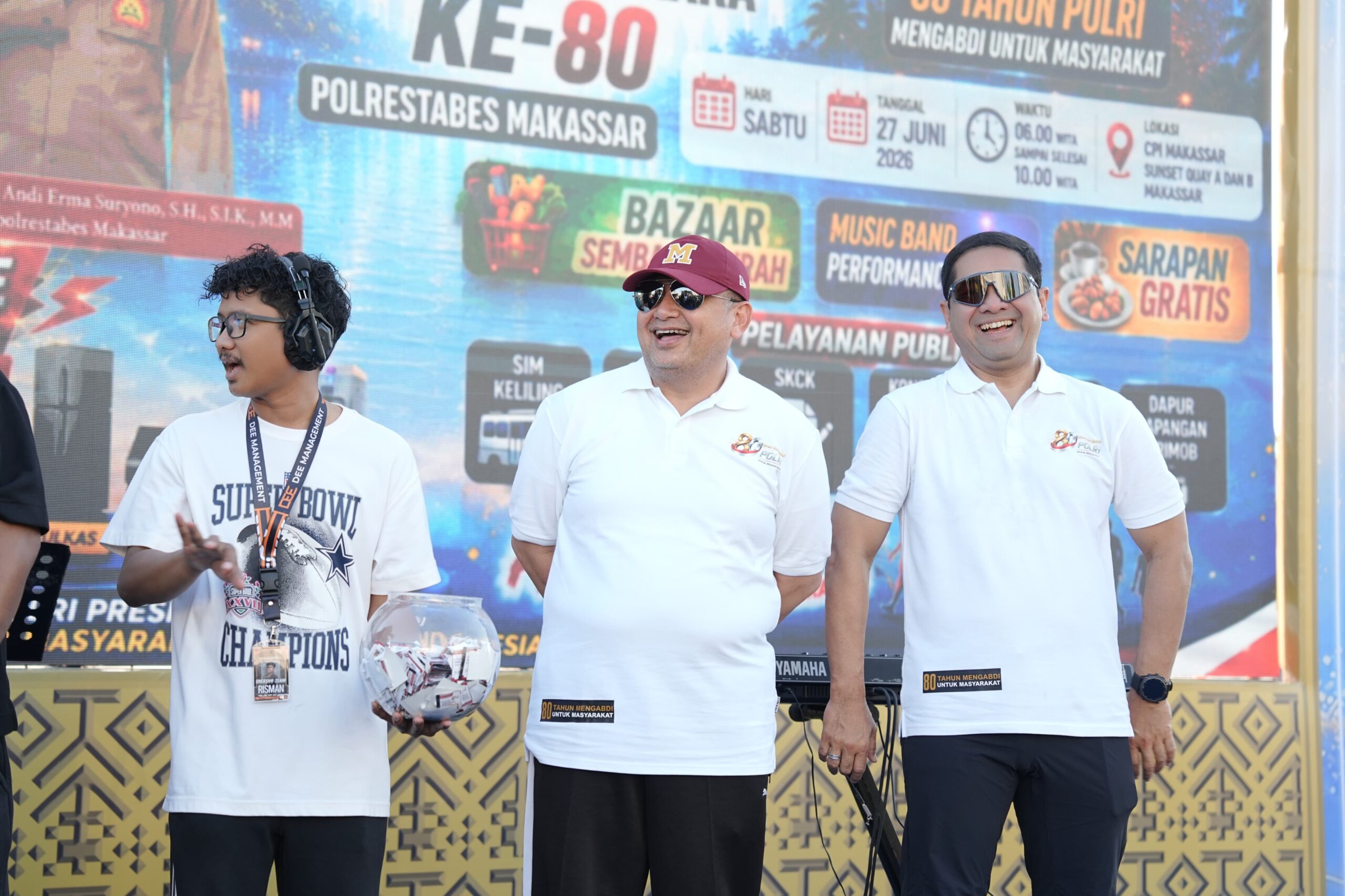 Wali Kota dan Wakil Wali Kota Makassar Meriahkan HUT Bhayangkara ke-80 Polrestabes