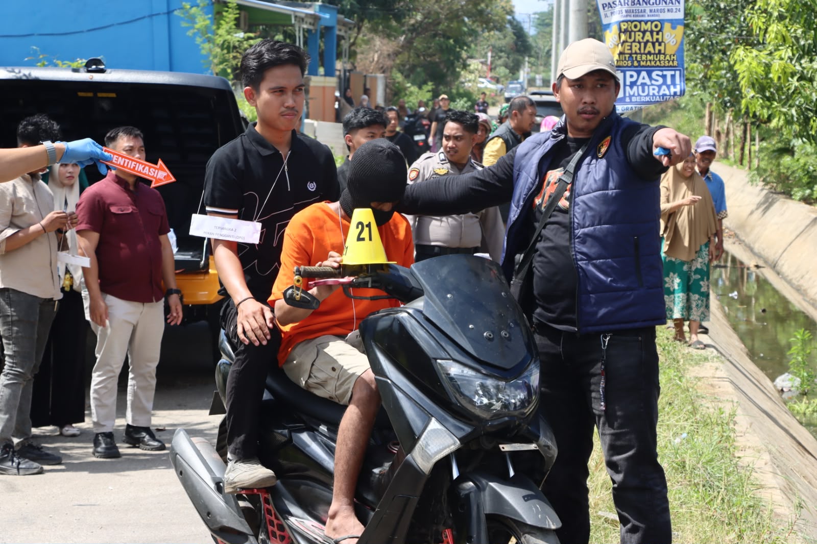 Reka Ulang Pembunuhan Ojol di Maros, Tersangka Peragakan 24 Adegan