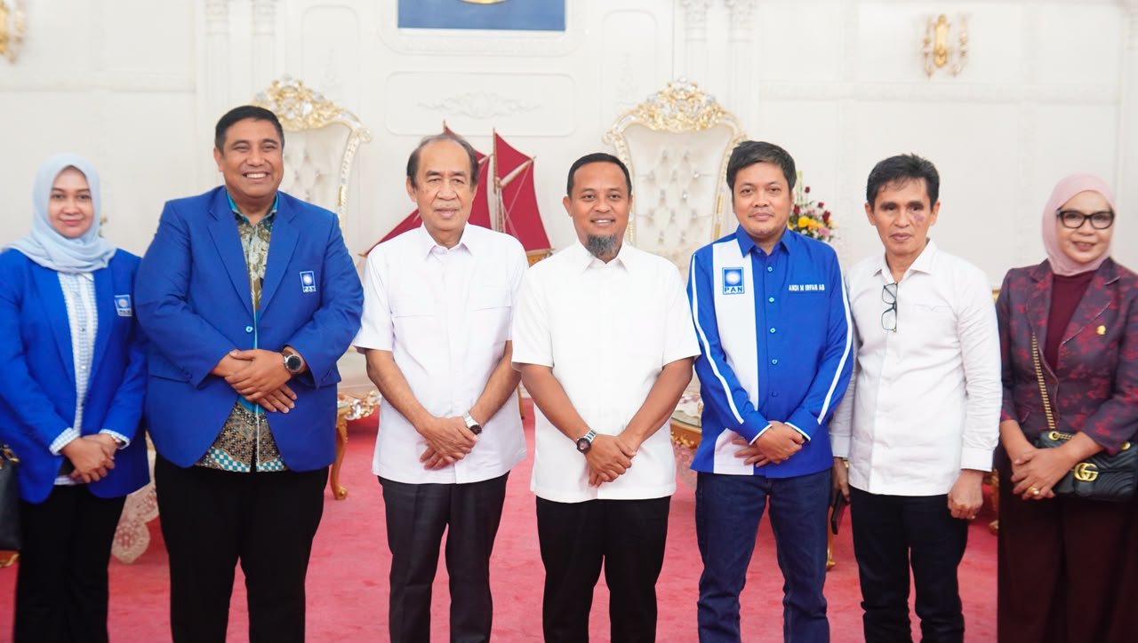 DPW PAN Sulsel Temui Gubernur Andi Sudirman Jelang Pelantikan Akbar 5.000 Kader di Makassar